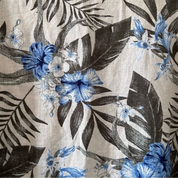 Naturals D&Co Women’s Linen Flax Blend Button Up Large Floral 3/4 Sleeves - Picture 10 of 10